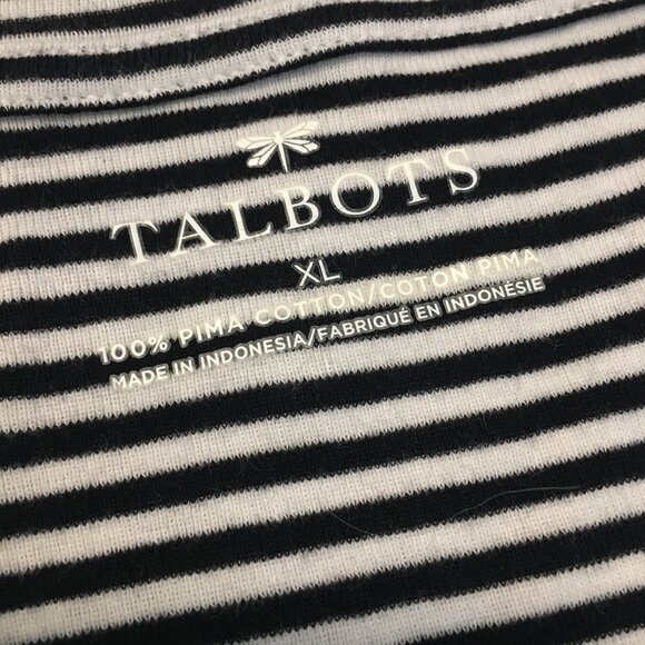 Talbots Pima Cotton Nautical Striped Beaded Starfish Tee - Picture 8 of 15